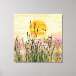 Sun Field Landscape Canvas Print 絵画 -'s キャンバスプリント
