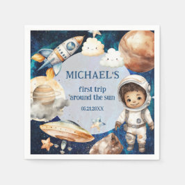 Sun First Trip のまわりに the Sun Photo 1st Birthday スタンダードカクテルナプキン