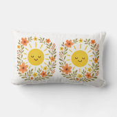 Sun & Floral Frame Decorative Pillow ランバークッション (裏面)