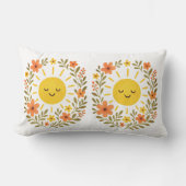 Sun & Floral Frame Decorative Pillow ランバークッション (正面)