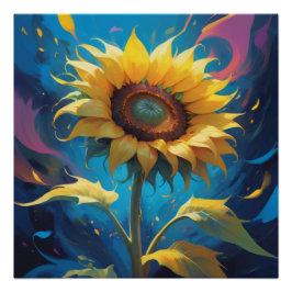 sun flower painting ポスター