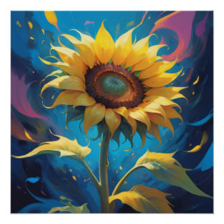 sun flower painting ポスター