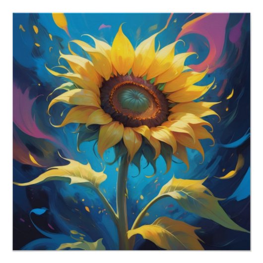 sun flower painting ポスター (正面)