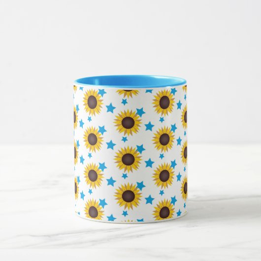 Sun Flowers背景 マグカップ (中央)