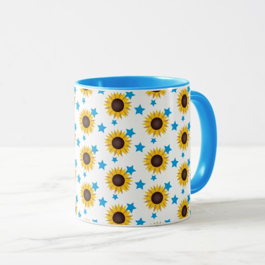 Sun Flowers背景 マグカップ (正面右)