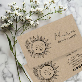 Sun FlowersBoho Line Art エレガント KRAFTソーシャルアイコン 名刺