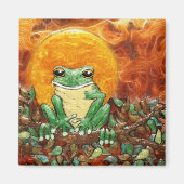Sun Frog Tree-Frog Art Magnet マグネット (正面)
