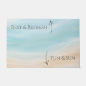 Sun & Fun / Rest & Refresh Beach House Welcome Mat ドアマット (正面)
