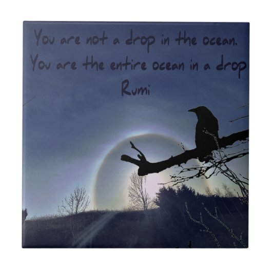 Sun Halo over Wales with a Ravenセラミックタイル タイル (正面)