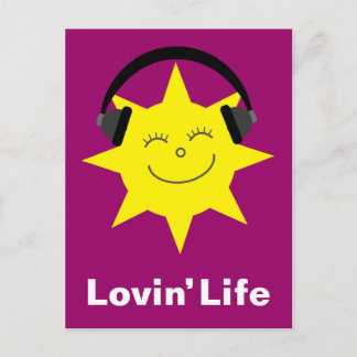 Sun & headphones Lovin'ライフポストカード ポストカード