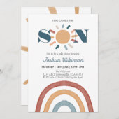 Sun Here 来 the Son  baby shower 招待状 (正面/裏面)