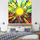 Sun In抽象芸術910 キャンバスプリント (インサイチュ (寝室))