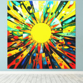 Sun In抽象芸術910 キャンバスプリント (インサイチュ (ウッドフロア))
