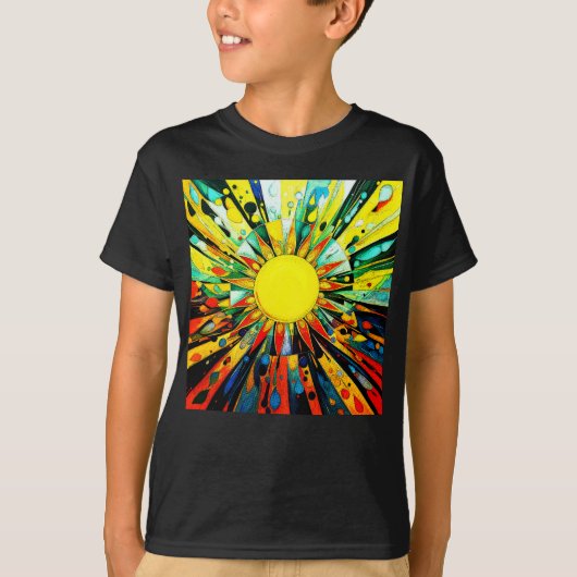 Sun In抽象芸術910 Tシャツ (正面)