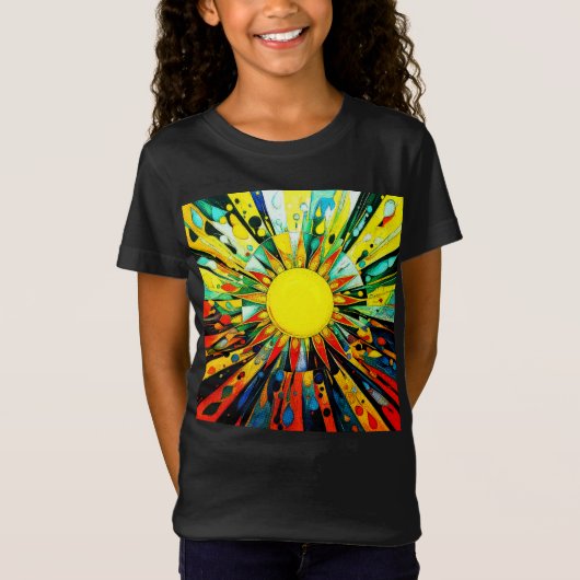 Sun In抽象芸術910 Tシャツ (正面)