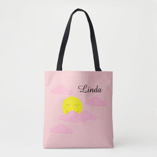 Sun in Hazy Sky: Light Pink  トートバッグ (正面)