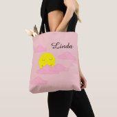 Sun in Hazy Sky: Light Pink  トートバッグ (クローズアップ)