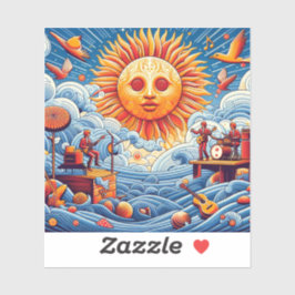 Sun-Kissed海ジャム：音楽鮮やかフェスティバルアート シール