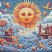 Sun-Kissed海ジャム：音楽鮮やかフェスティバルアート シール (正面)