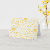 Sun-Kissed Citrine Watercolor Hearts カード (黄色い花)