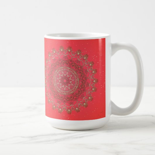 Sun Mandala – コーヒーマグ、カップ コーヒーマグカップ (右)