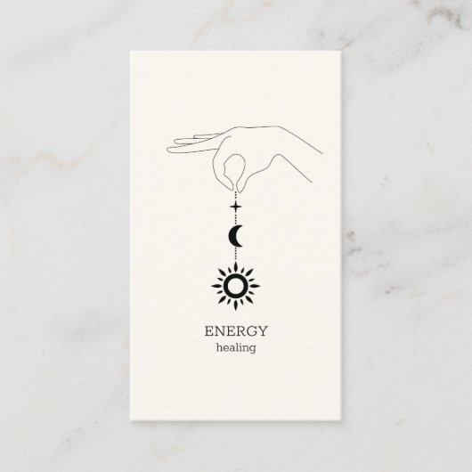 Sun Moon Beige QR-Code Business Card 名刺 (正面)
