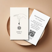 Sun Moon Beige QR-Code Business Card 名刺