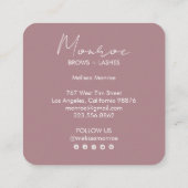 Sun & Moon Boho Lineアートソーシャルメディエレガントアアイコン スクエア名刺 (裏面)