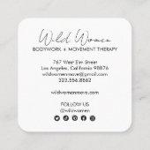 Sun & Moon Boho Line Artエレガント Social Mediaアイコン スクエア名刺 (裏面)