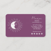 Sun & Moon Boho Social Icons Order Thank Berry 名刺 (裏面)