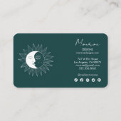 Sun & Moon Boho Social Media Order Thank You Green 名刺 (裏面)