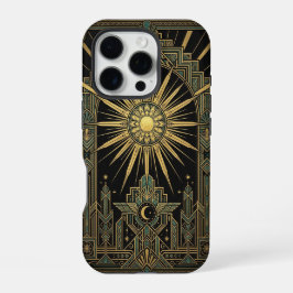 Sun & Moon Deco Wings | Gold iPhone 16 Pro Case Proケース