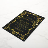 Sun &Moon Golden Ivy Ornament  Wedding  Invitation 箔招待状 (回転した状態)