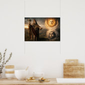 Sun, Moon, Hermes Trismegistus Astrology  ポスター (キッチン)