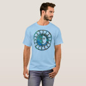 SUN & MOON in blue、金ゴールド、シルバー Tシャツ (正面フル)