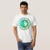 SUN & MOON in greenターコイズ Tシャツ (正面フル)