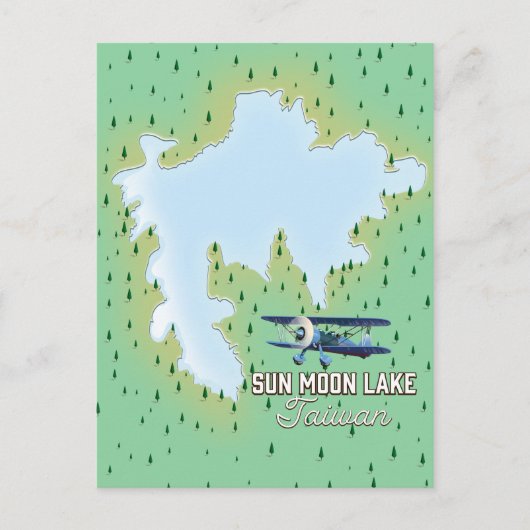 Sun Moon Lake台湾のナビゲーションマップ ポストカード (正面)