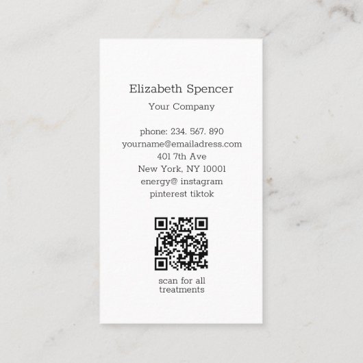 Sun Moon Light Purple QR-Code Business Card 名刺 (裏面)