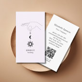 Sun Moon Light Purple QR-Code Business Card 名刺