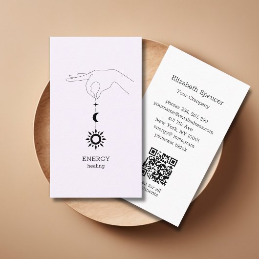 Sun Moon Light Purple QR-Code Business Card 名刺