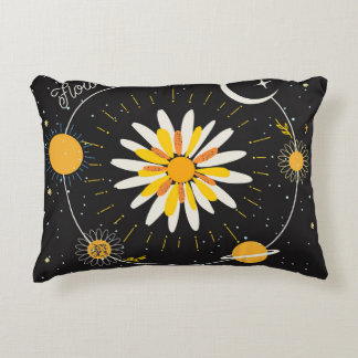Sun Moon Planets:グラフィックフローラアート アクセントクッション