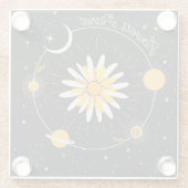 Sun Moon Planets:グラフィックフローラアート ガラスコースター (裏面)