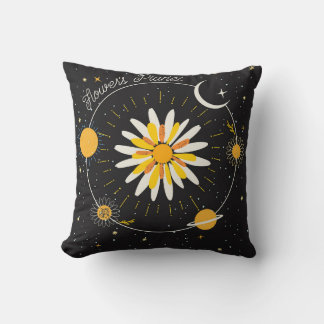 Sun Moon Planets：グラフィックフローラアート クッション