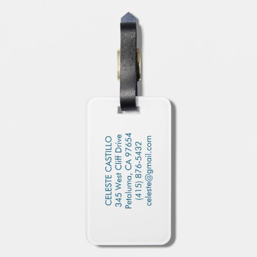 Sun Moon & Roses Magical Boho Earthy Personalized ラゲッジタグ (裏面縦)