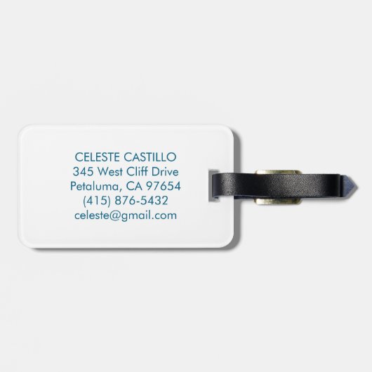 Sun Moon & Roses Magical Boho Earthy Personalized ラゲッジタグ (裏面横)