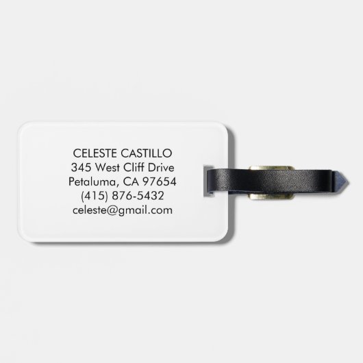 Sun Moon & Roses Magical Boho Earthy Personalized ラゲッジタグ (裏面横)