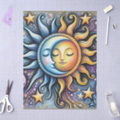 Sun Moon Stars Whimsical Decoupage  薄葉紙 (クラフト)