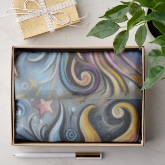 Sun Moon Stars Whimsical Decoupage  薄葉紙 (ギフト)