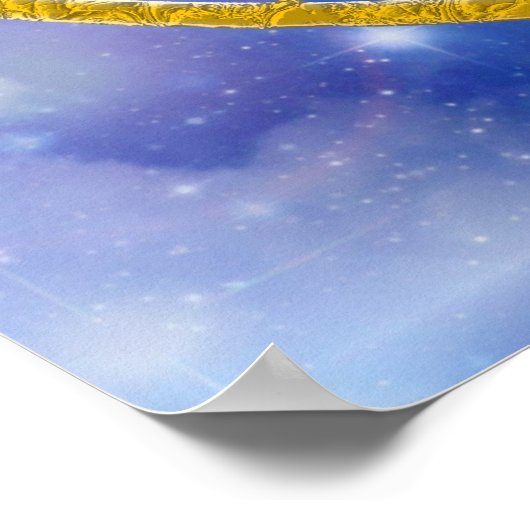 SUN & MOON Symbol - gold silver Sky ポスター (角)