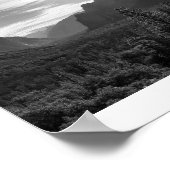 Sun over the Valley Yosemiteモノクロ写真 ポスター (角)